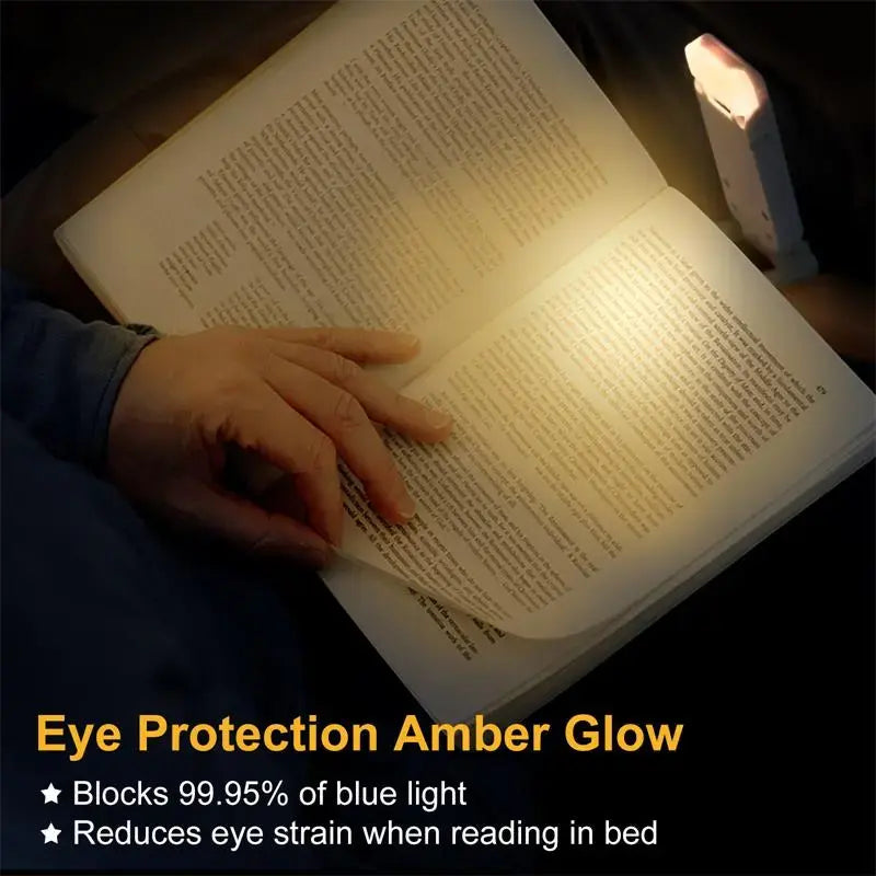 Luz de lectura LED recargable por USB para libros, protección para los ojos