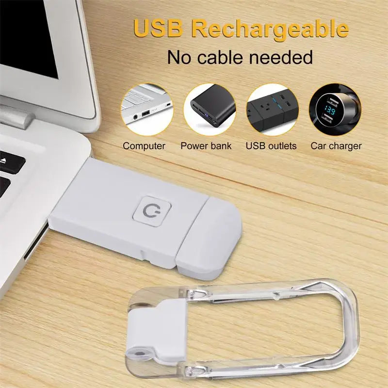 Luz de lectura LED recargable por USB para libros, protección para los ojos